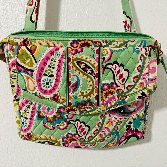 Vera Bradley Tablet Hipster Bag - “Tutti Frutti” Retired Pattern Green/Pink - Picture 1 of 10